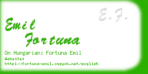 emil fortuna business card